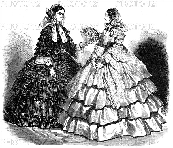 Paris Fashions for April, 1856.  Creator: Unknown.