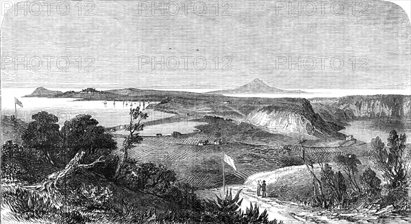 The Port and Castle of Baie: The Cape of Misenum Site of the Garden of Lucullus..., 1856. Creator: Unknown.