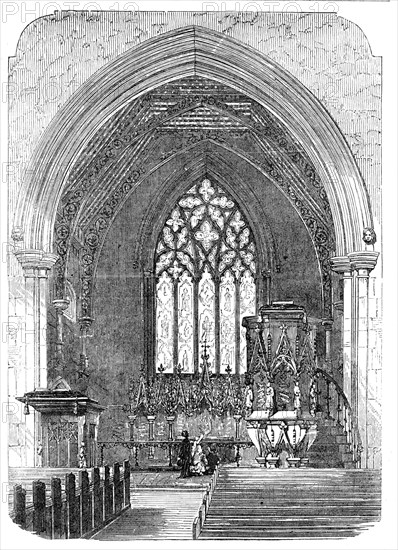 New Church of St. Saviour, Warwick-Road, Paddington - the Chancel, 1856.  Creator: Unknown.