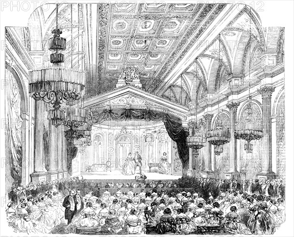 Grand Fete and Theatrical Representation at the Hotel de Ville, Paris, in honour of the Peace Plenip Creator: Unknown.