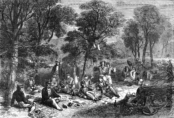 A Pic-Nic in the Baltic - drawn by J. W. Carmichael, 1856.  Creator: W Thomas.