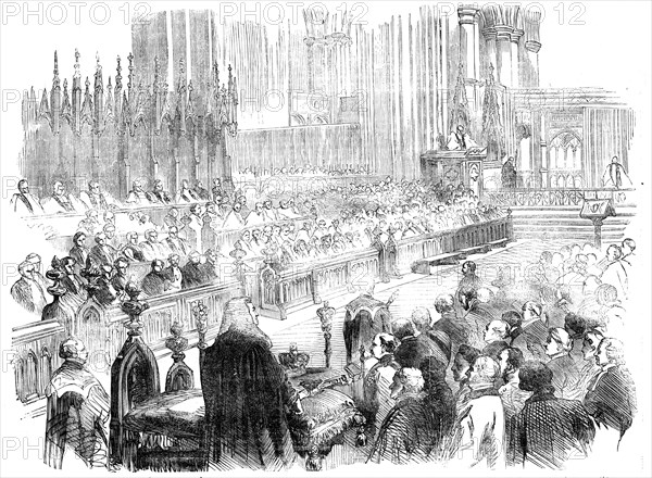 The Bishop of Bath and Wells (Lord Auckland) preaching the Thanks-Giving Sermon, in Westminster Abbe Creator: Unknown.