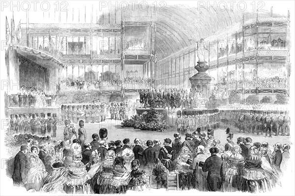 Inauguration of the Peace Trophy and Scutari Monument at the Crystal Palace, 1856.  Creator: Unknown.