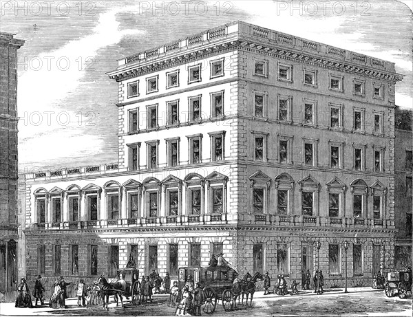 Improved London Street Architecture: No. 184, Strand, 1856.  Creator: Unknown.