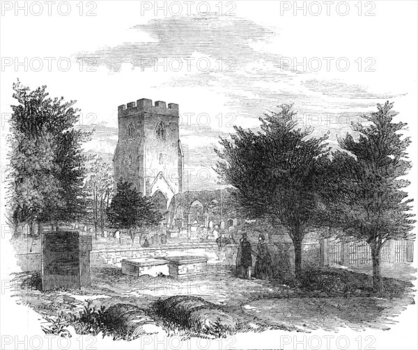 The Grave of Cook, in Rugeley Churchyard, 1856.  Creator: Unknown.