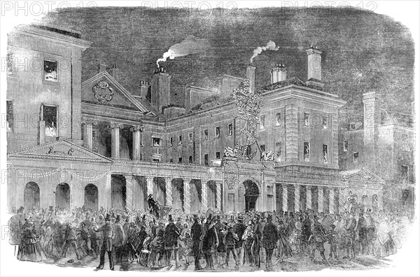 The Peace Illuminations - the Admiralty, 1856.  Creator: Unknown.