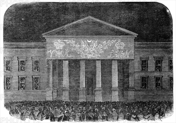 The Peace Illuminations - the General Post-Office, 1856.  Creator: Unknown.