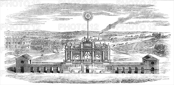 Temple erected for the Display of Fireworks in the Green-Park, to Celebrate the Peace of Aix-La-Chap Creator: Unknown.