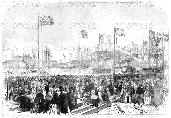 Opening of the New Docks at West Hartlepool, 1856.  Creator: Unknown.