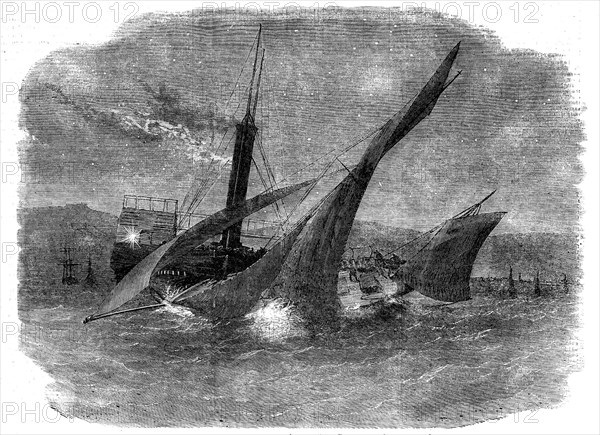 The Running Down of Lord Alfred Paget's Yacht "Alma" off Dover, 1856.  Creator: Unknown.
