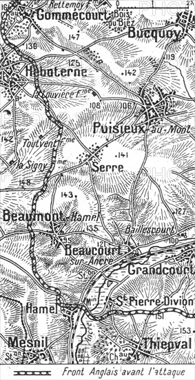 'Terrain de l'offensive britannique sur les deux rives de l'Ancre', 1916. Creator: Unknown.