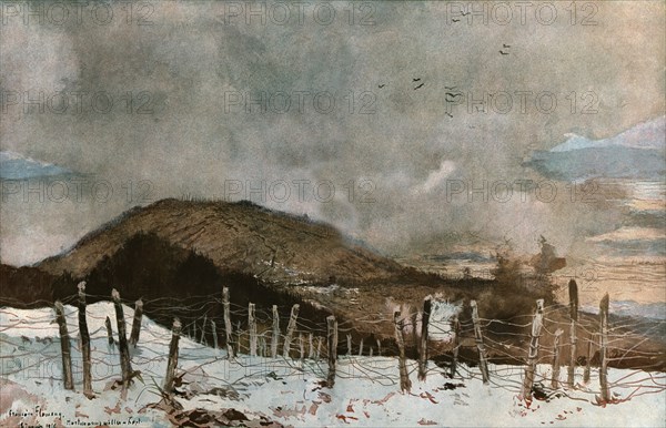 'L'Hartmannswillerkopf 18 janvier 1916', 1916. Creator: Francois Flameng.