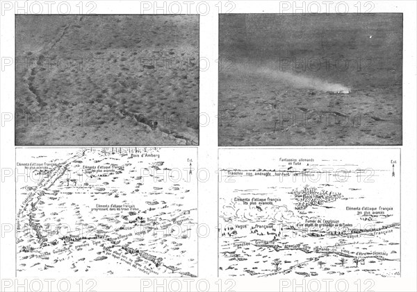 'Une attaque au Sud de la Somme vue d'un avion a cent cinquante metres d'altiude', 1916. Creator: Unknown.