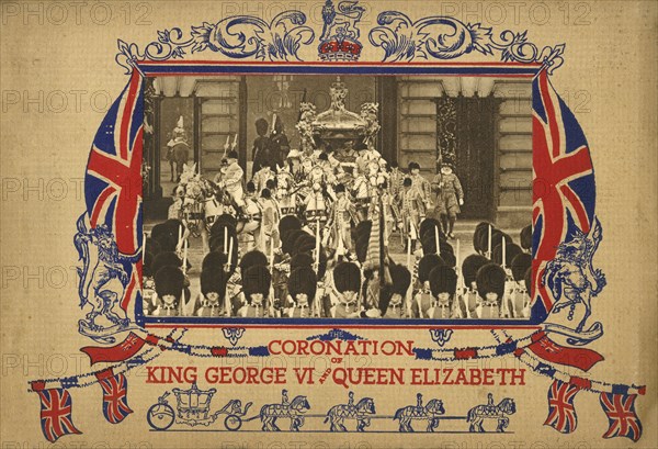 'The King and Queen Leaving Buckingham Palace', 1937. Creator: Photochrom Co Ltd of London.