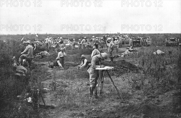 'Une Nouvelle Phase; L'avance de l'artillerie: un groupe opere sa nouvelle mise en..., 1916 (1924) Creator: Unknown.