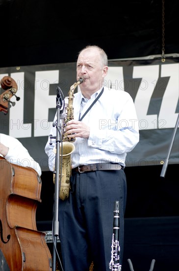 Alan Barnes, Alan Barnes Trio, Battle Jazz Weekend, Battle, East Sussex, 24 July 2022. Creator: Brian O'Connor.