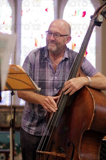 Nigel Thomas, Alex Bondono’s Horace Silver Sextet, Jazz at St Andrews Church, Hove, July 2022. Creator: Brian O'Connor.