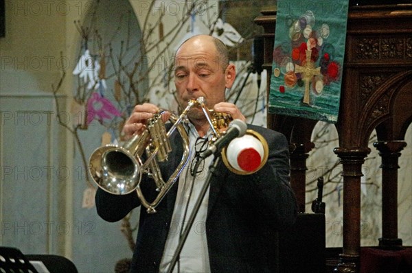 Chris Coull, Alex Bondono’s Horace Silver Sextet, Jazz at St Andrews Church, Hove, July 2022. Creator: Brian O'Connor.