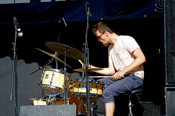 Ben Brown, Jean Toussaint Quartet, Battle Jazz Weekend, Battle, East Sussex, 24 July 2022. Creator: Brian O'Connor.