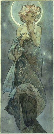 La Lune, 1902. Creator: Mucha, Alfons Marie (1860-1939).