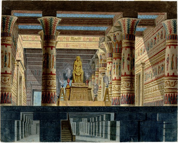 Set design for the Opera Aida by Giuseppe Verdi, 1872. Creator: Magnani, Girolamo (1815-1889).