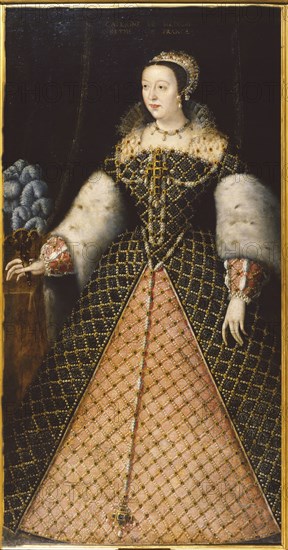 Portrait of Catherine de' Medici (1519-1589), c. 1550. Creator: Le Mannier, Germain (active c. 1537-1559).