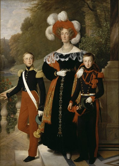 Queen Maria Amalia (1782-1866), Princess of Naples and Sicily, with her Children, 1835. Creator: Hersent, Louis (1777-1860).