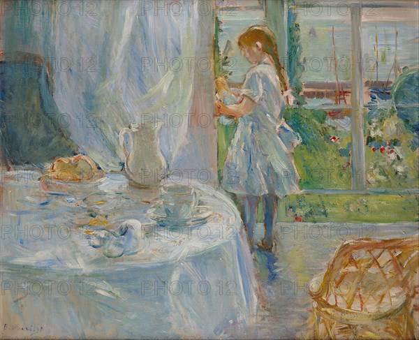 Interior at Jersey or Child with doll, 1886. Creator: Morisot, Berthe (1841-1895).