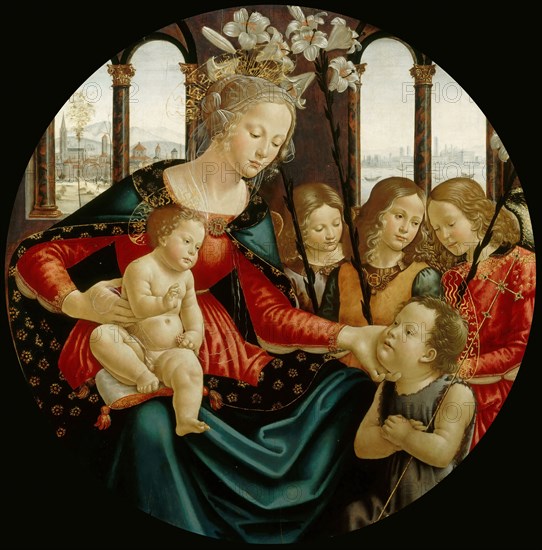 Madonna and Child with Saint John the Baptist and Three Angels, c. 1490. Creator: Ghirlandaio, Domenico (1449-1494).