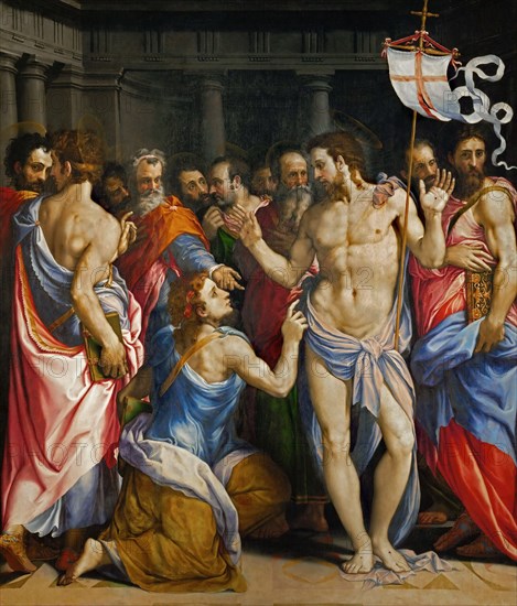 The Incredulity of Saint Thomas, ca 1545. Creator: Salviati (Rossi), Francesco (1510-1563).