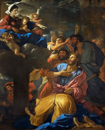 Virgin Mary appears to Saints James, c. 1629-1630. Creator: Poussin, Nicolas (1594-1665).