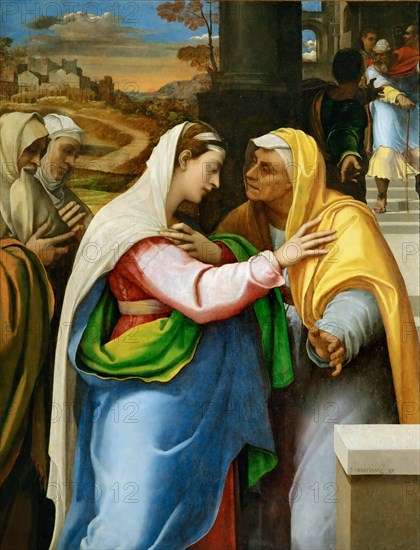 The Visitation, c. 1519. Creator: Piombo, Sebastiano, del (1485-1547).