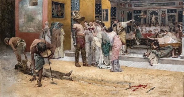 Gladiators at the Triclinium, c. 1880. Creator: Netti, Francesco (1832-1894).