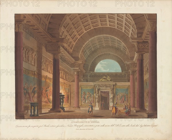 Set design for the ballet "Numa Pompilio" by Salvatore Vigano, at Teatro alla Scala, 1815, 1827. Creator: Sanquirico, Alessandro (1777-1849).