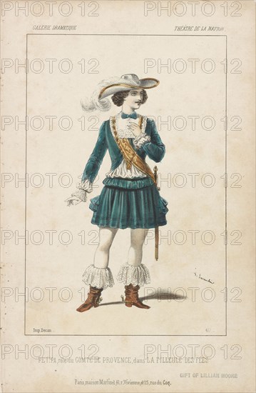 Ballet dancer Marius Petipa (1818-1910) in ballet La filleule des fées by Adolphe Adam, 1849. Creator: Lacauchie, Alexandre (active 1833-1846).