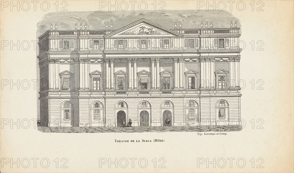 Teatro alla Scala in Milan, Mid of the 19th century. Creator: Renard, Edouard (1802-1857).