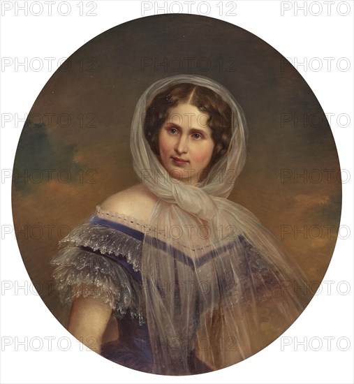 Portrait of Princess Hildegard of Bavaria (1825-1864), Duchess of Teschen. Creator: Schrotzberg, Franz (1811-1889).