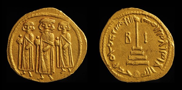 Umayyad gold Dinar of Abd al-Malik ibn Marwan, ca 691. Creator: Numismatic, Oriental coins  .