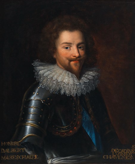 Portrait of Honoré d'Albert, Duc de Chaulnes, wearing armour and the sash of the Order of the Holy S Creator: Dumonstier, Daniel (1574-1646).