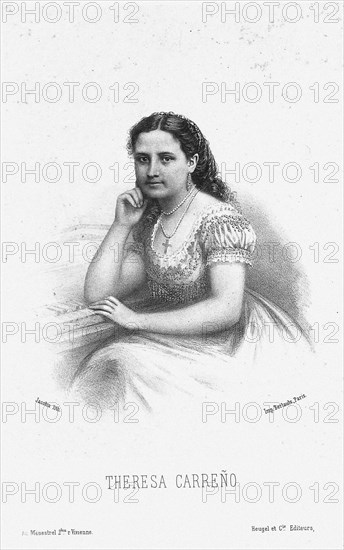 Portrait of the composer and pianist Teresa Carreño (1853-1917). Creator: Anonymous.