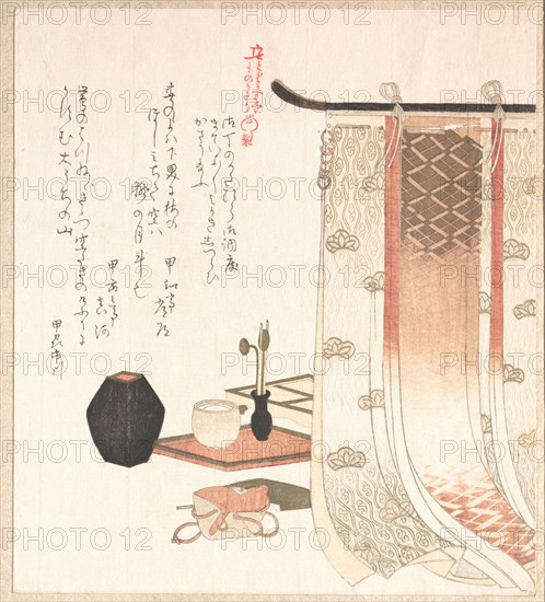 Screen and Utensils for the Incense Ceremony. Creator: Shunman, Kubo (1757-1820).
