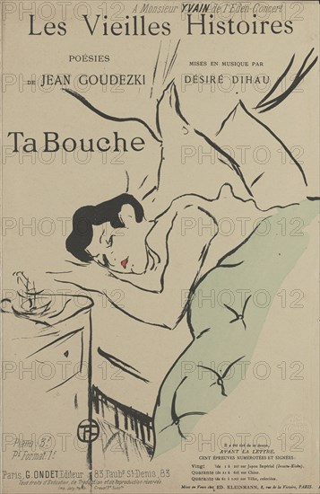 Ta bouche, 1893. Creator: Toulouse-Lautrec, Henri, de (1864-1901).
