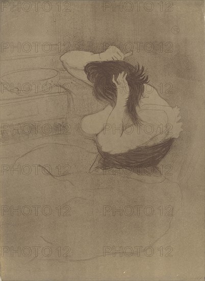 Woman Combing Her Hair (Femme qui se peigne, La coiffure), 1896. Creator: Toulouse-Lautrec, Henri, de (1864-1901).