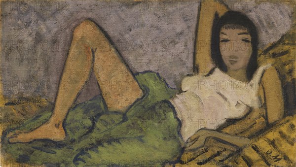 Girl on the couch , 1914. Creator: Mueller, Otto (1874-1930).