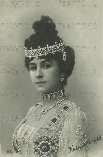 Matilda Kschessinska as Princess Aspicia in the ballet "The Pharaoh's Daughter" by Marius Petipa and Creator: Anonymous.