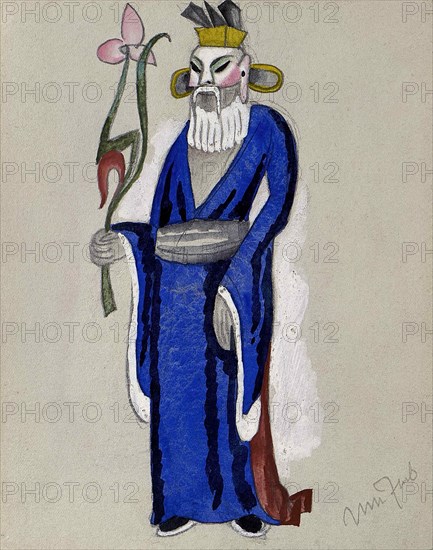 Costume design for the play Princess Turandot by C. Gozzi, 1922. Creator: Nivinsky, Ignati Ignatyevich (1881-1933).