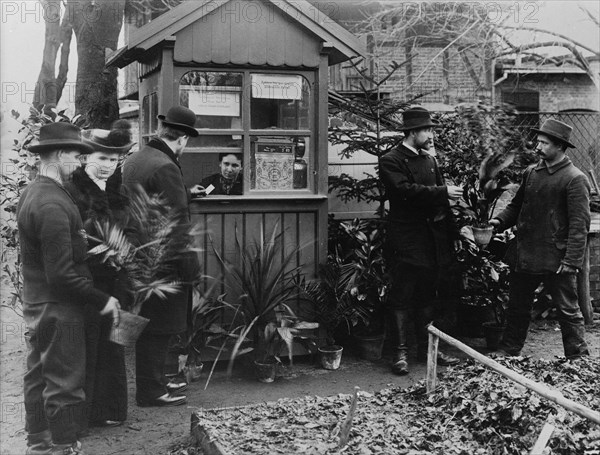 Cemetery flower store, Breslau, Germany, between 1895 and 1910. Creator: Unknown.