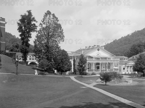 The Bath house and viaduct, Virginia Hot Springs, c.between 1910 and 1920. Creator: Unknown.