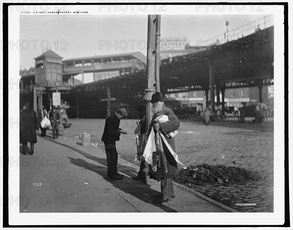 A street haberdashery, New York, c1900. Creator: Byron Company.