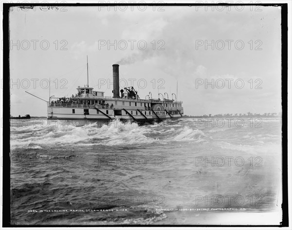 In the Lachine Rapids, St. Lawrence River, c1900. Creator: William H. Jackson.